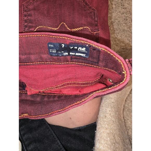 Vintage Red Engine Cayenne Red Skinny Jeans Sz 27 - Picture 5 of 7